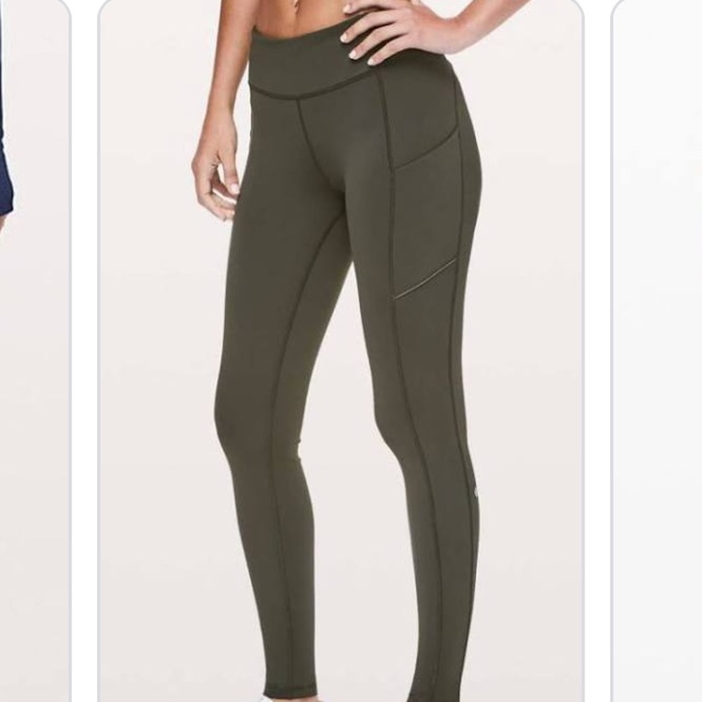 lululemon athletica Olive Green High-Rise Pocket Leggings